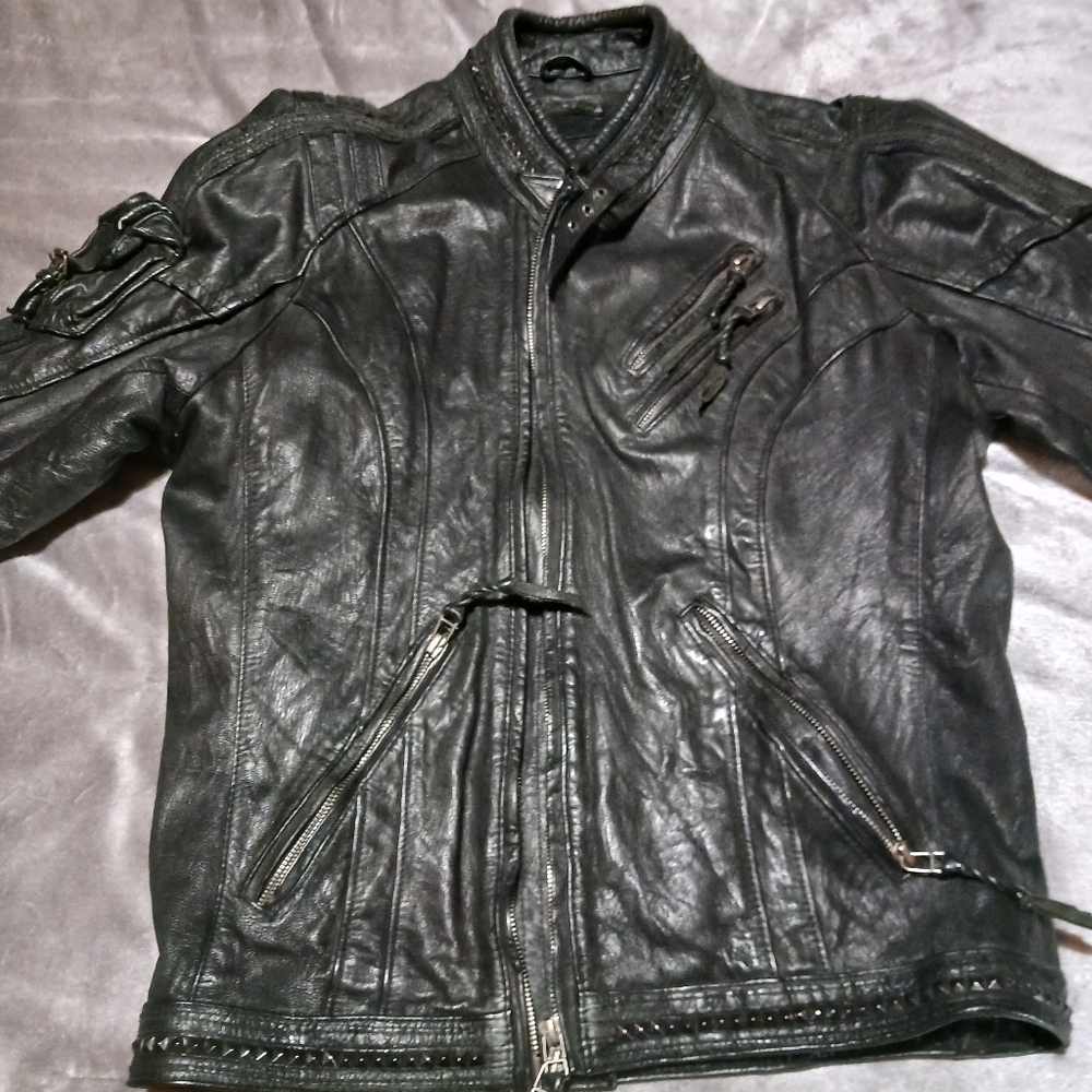 VINTAGE RARE mens Leather Jacket By Japanese Designer KmRii